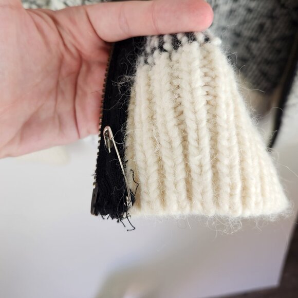 Club Monaco Wool Alpaca Knit Zip Bomber Jacket sz XS Flawed - Picture 12 of 13